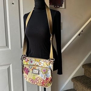 Fossil Canvas/Leather floral print Crossbody Bag.